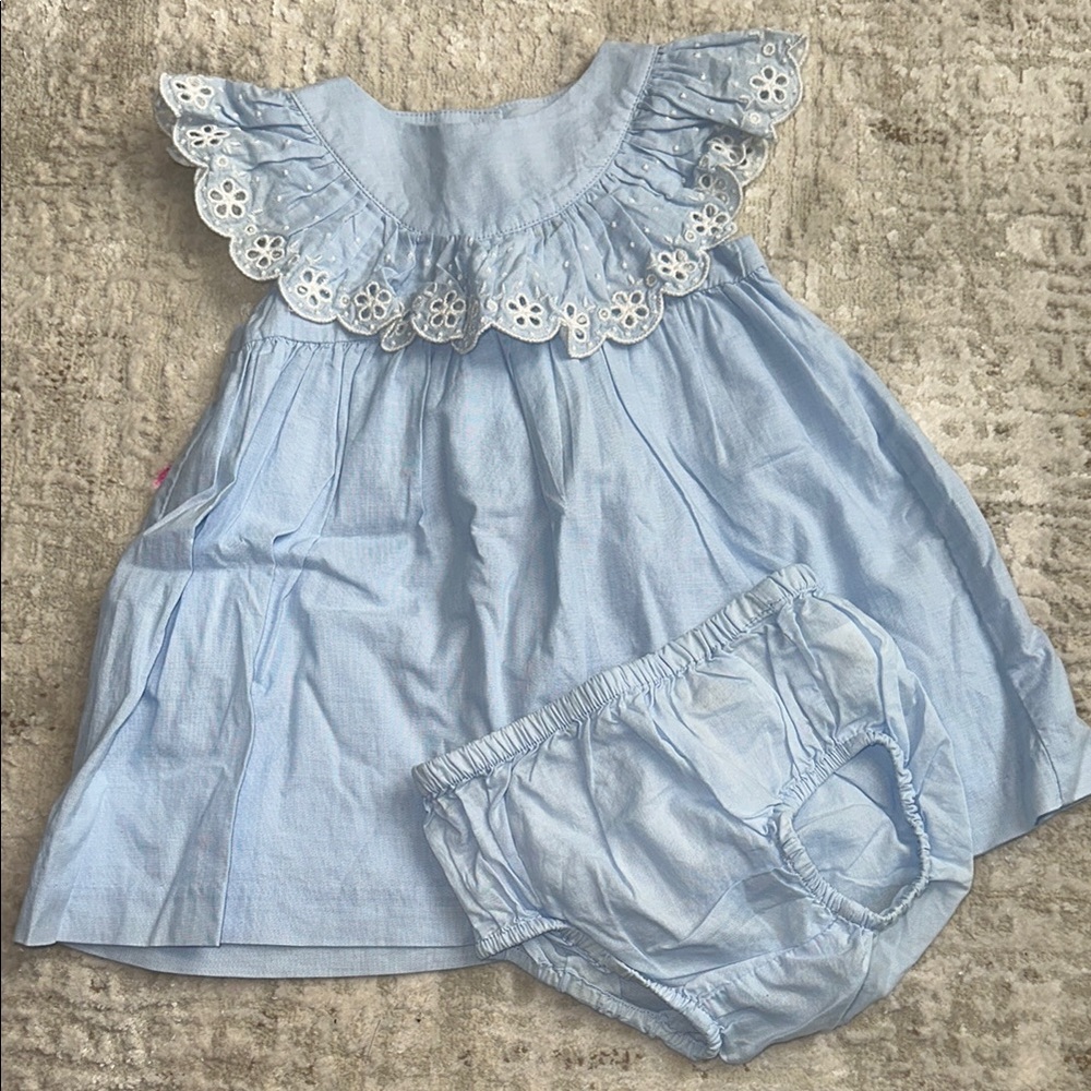 Janie and Jack Sky Blue Eyelet Dress